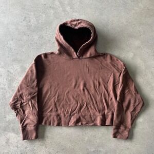 2000s earthtone cropped hoodie